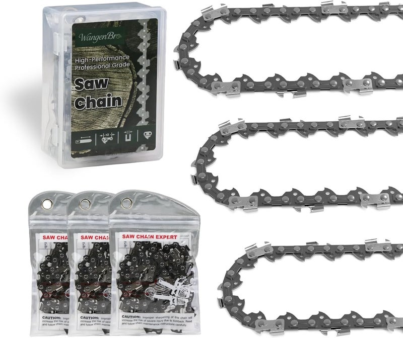 Wangenbro New 18 Inch Chainsaw Chain for Worx Electric Chainsaw WG304, WG304.1, WG304.2, 18'' Replacement Chain for Worx 50019536, Oregon 91PX063 & More, 3/8" LP Pitch .050" Gauge 63 Drive Links - S63 - Image 1